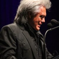 Marty Stuart inducts Ricky Skaggs into the Bluegrass Hall of Fame at the 2018 International Bluegrass Music Awards - photo © Frank Baker