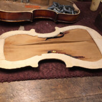 First step to doubling the top of the Scotty Stoneman fiddle - photo by RJ Storm