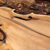 Top of the Scotty Stoneman fiddle with a new bass bar and edges properly shaped - photo by RJ Storm