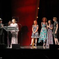 Missy Raines accepts for Recorded Event at the 2018 International Bluegrass Music Awards - photo © Frank Baker