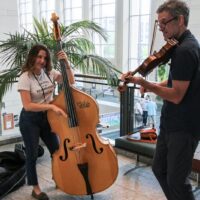 Lobby jam at the 2018 World of Bluegrass - photo © Frank Baker