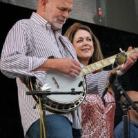 Sammy Shelor and Donna Ulisse with Lonesome River Band at the 2018 Wide Open Bluegrass Festival - photo © Frank Baker