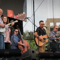 Donna Ulisse with Lonesome River Band at the 2018 Wide Open Bluegrass Festival - photo © Frank Baker