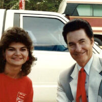 Cindy Baucom with Jim McReynolds at MerleFest in 1988
