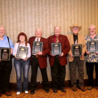 2019 Pioneers of Missouri Bluegrass: Frank Ray, Alma Curtner (for Herman Beck),  Andy Bressler, Alvin Bressler, Ken Seaman, Cecil Tinnon (for Paul Tinnon) - January 4, 2019