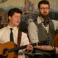 Evan Murphy and Nate Sabat with Mile Twelve at the 2019 MidWinter Bluegrass Festival - photo by Kevin Slick