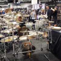 Drums compete with banjos at the 2019 NAMM Show in Anaheim, CA - photo by Danny Clark
