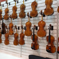 Fiddles galore at the 2019 NAMM Show in Anaheim, CA - photo by Danny Clark