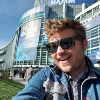 Your dutiful reporter at the 2019 NAMM Show in Anaheim, CA - photo by Danny Clark