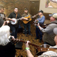 Lobby jam at Ohio Bluegrass Winter Weekend - photo by Chris Smith
