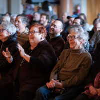 Audience reacts to Jerry Wicentowski & the Wiseman Institute - photo by Katrina Lee