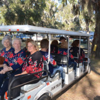 Riding the Jam Tram at the 2019 Withlacoochee River Bluegrass Festival - photo by Nancy Jordan