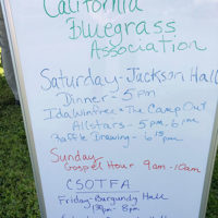 Event schedule at the CBA Campout at Lodi, CA - photo by Dave Berry