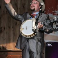 Jereme Brown with Po' Ramblin' Boys at the May 2019 Gettysburg Bluegrass Festival - photo by Frank Baker