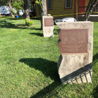 San Andreas fault markers at the 2019 Parkfield Bluegrass Festival - photo by Dave Berry