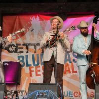 Hunter Berry sits in with Po' Ramblin' Boys at the May 2019 Gettysburg Bluegrass Festival - photo by Frank Baker