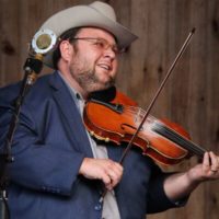 Hunter Berry sits in with Po' Ramblin' Boys at the May 2019 Gettysburg Bluegrass Festival - photo by Frank Baker