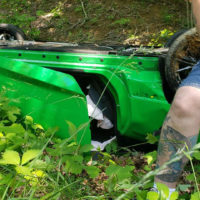Josh Trivett's Camaro following the accident on May 18