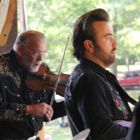 Johnny Ridge with the Malpass Brothers at the 2019 Willow Oak Park Bluegrass Festival - photo by Laura Ridge