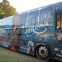 Lorraine Jordan's bus at the 2019 Willow Oak Park Bluegrass Festival - photo by Laura Ridge