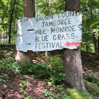 Old jamboree sign at the 2019 John Hartford Memorial Festival at Bean Blossom - photo by Dave Berry