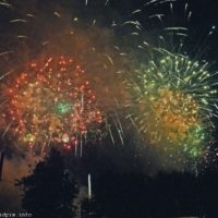 Fireworks erupt above the 2019 Norwalk Music Festival (7/4/19) - photo © Bill Warren