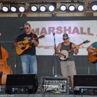 Band scramble at the 2019 Marshall Bluegrass Festival - photo © Bill Warren