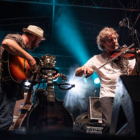 Stephen Mougin and Sam Bush at the 2019 ROMP Festival in Owensboro, KY - photo courtesy of ROMP and Alex Morgan Imaging