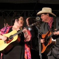 Heather Berry Mabe with Junior Sisk at the 2019 Remington Ryde Bluegrass Festival - photo by Frank Baker