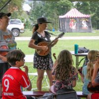 Kid's Academy rehearsal at the August 2019 Gettysburg Bluegrass Festival - photo by Frank Baker