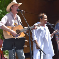 Nick Forster leads hippy church at RockyGrass 2019 - photo by Kevin Slick