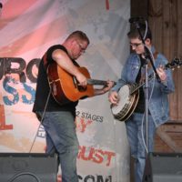 Daniel Routh and Austin Hefelfinger with Nu-Blu at the August 2019 Gettysburg Bluegrass Festival - photo by Frank Baker