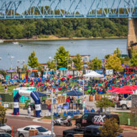Ohio River view at the 2019 Downtown ROMP Air Show After Party at the Bluegrass Music Hall of Fame & Museum in Owensboro, KY - Image courtesy of the Bluegrass Music Hall of Fame & Museum, photo by AP Imagery