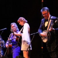 Michael Cleveland, Sierra Hull, Molly Tuttle, and Ned Luberecki at the 2019 IBMA Awards Show - photo by Frank Baker