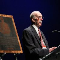 Bill Emerson accepts at the 2019 IBMA Awards Show - photo by Frank Baker