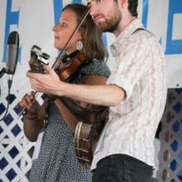 Sami Braman and Riley Calcagno with The Onlies at the 2019 Delaware Valley Bluegrass Festival - photo  by Frank Baker
