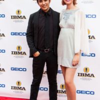Tristan Scroggins and Molly Tuttle on the Red Carpet prior to the 2019 IBMA Awards - photo © Tara Linhardt