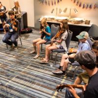 Kickoff party for the kids jamming room at World of Bluegrass 2019 - photo © Tara Linhardt