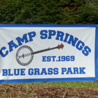 Banner welcomes attendees at the 50th Anniversary Camp Springs festival - photo by Gary Hatley