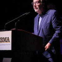 David Morris accepts his Writer of the Year Award at the 2019 IBMA Industry Awards - photo by Frank Baker
