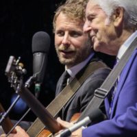 Dierks Bentley with Del McCoury for Delebration at the 2019 Wide Open Bluegrass - photo by Frank Baker