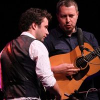 Frank Evans and Darryl Poulsen with Slocan Ramblers at the 2019 IBMA Momentum Awards - photo by Frank Baker