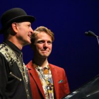 Mark Schatz and Nic Gareiss at the 2019 IBMA Awards Show - photo by Frank Baker