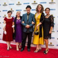 Mark Schatz and his coterie of dancers on the Red Carpet prior to the 2019 IBMA Awards - photo © Tara Linhardt