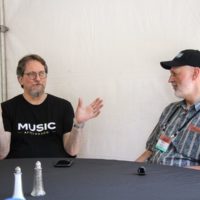 Jerry Douglas talks with Dave Berry about the Earl Scruggs Music Festival (9/27/19) - photo by Frank Baker