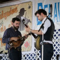 Adrian Gross and Frank Evans with Slocan Ramblers at the 2019 Delaware Valley Bluegrass Festival - photo by Frank Baker