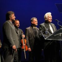 Del McCoury Band accepts at the 2019 IBMA Awards Show - photo by Frank Baker