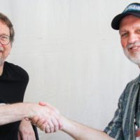 Jerry Douglas talks with Dave Berry about the Earl Scruggs Music Festival (9/27/19) - photo by Frank Baker