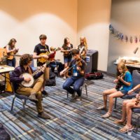 Kickoff party for the kids jamming room at World of Bluegrass 2019 - photo © Tara Linhardt