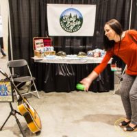 Brooke Aldridge plays soundhole at World of Bluegrass 2019 - photo © Tara Linhardt